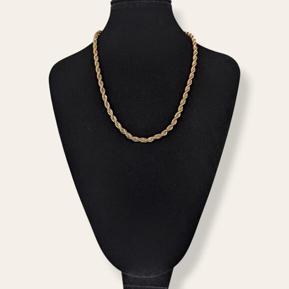V. Gold Tone Rope Chain Necklace - Picture 2 of 5